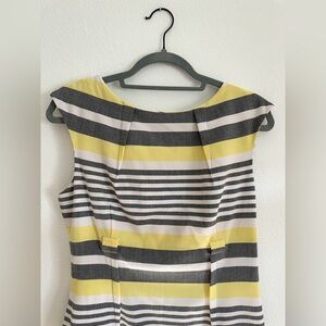 Calvin Klein Yellow and Gray Striped Dress